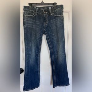 Women’s Miss Me Dark Wash Signature Embellished Denim Jeans Boot Cut Size 31
